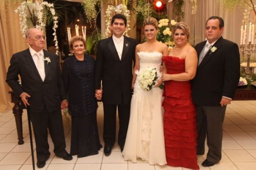 Os noivos com Garcês e Marise Vasconcelos, Serly e George Gomes