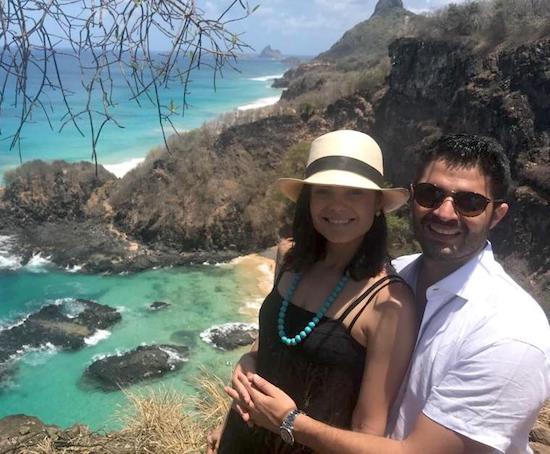 Priscilla Ximenes e Bruno Becco recarregam as energias em Fernando de Noronha