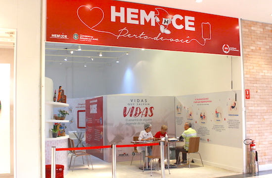 Posto do Hemoce no Iguatemi Fortaleza tem capacidade para receber até 40 doadores por dia