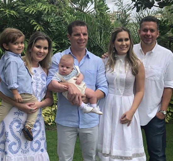 André Rolim e Paula Brasil celebram o batismo do herdeiro André