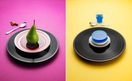 Fotógrafo sueco faz imagens de sobremesas rodando sobre discos de vinil