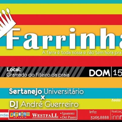 Balada In divulga lista dos ganhadores para Farrinha.