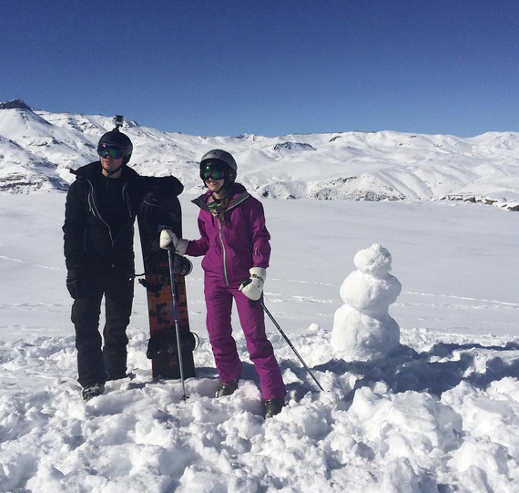 Themis e Roberto Briand curtem temporada de esqui em Valle Nevado