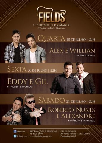 Eddy e Gil abrem final de semana da FIELDS em Floripa