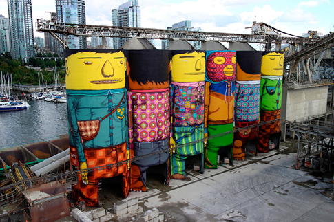 OSGEMEOS criam seu primeiro mural na Itália