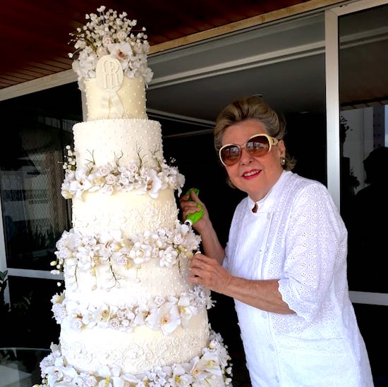 Levou a assinatura do Bom Bocado o bolo do casamento de Fernanda e Rodrigo