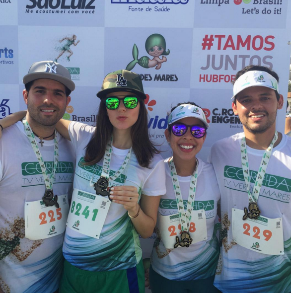 Paula e Felipe Rocha suaram a camisa na Corrida da TV Verdes Mares