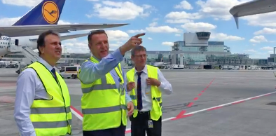 Camilo Santana faz visita técnica ao aeroporto de Frankfurt