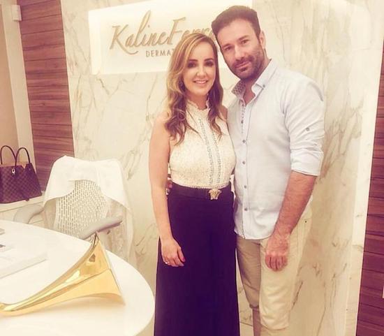 Kaline Ferraz recebe o tenor italiano Davide Carbone em sua clínica de estética