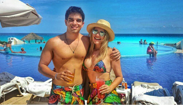 Diego e Ana Alice Pinto curtem lua de mel em Cancún