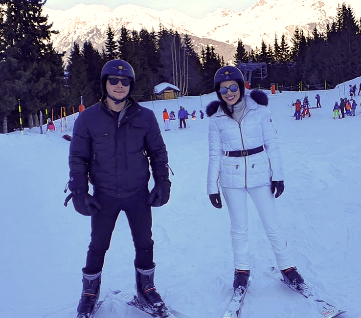 Nicole Vasconcelos e Pedro Paulo Carapeba em clima de Lua de Mel em Courchevel