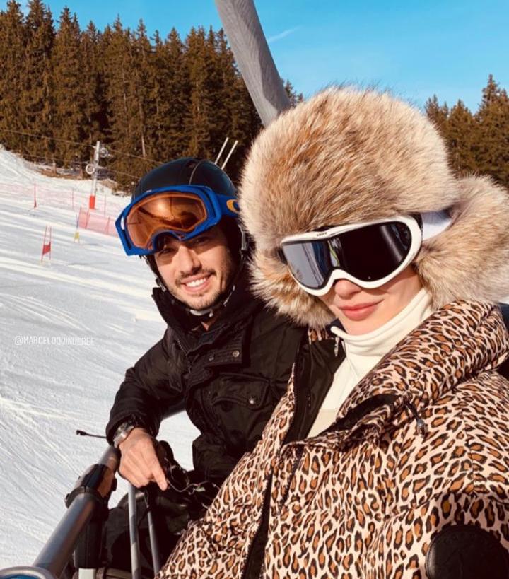 Karolina Stocklöw e Marcelo Quinderé aproveitam a temporada de neve em Courchevel