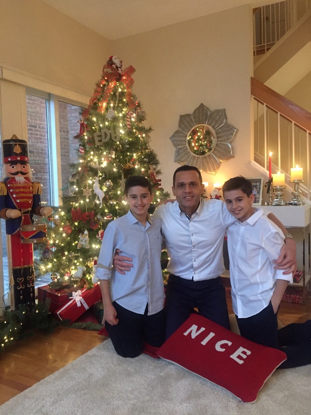 2015 Com Os Filhos Iago E Caique Em Sua Casa Em Washington Dc, Eua, Celebrando O Natal De 2015