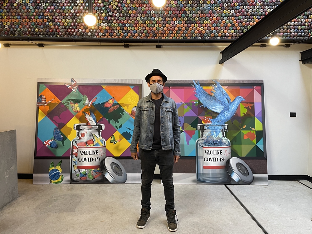 Eduardo Kobra presenteia Instituto Butantan e Fiocruz com painéis sobre as vacinas contra a Covid Eduardo Kobra presenteia Instituto Butantan e Fiocruz com painéis sobre as vacinas contra a Covid