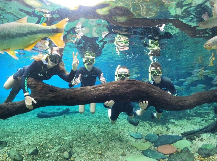 Bonito, no Mato Grosso do Sul, foi a escolha de Melaine Fernandes e Eduardo Diogo para viagem em família
