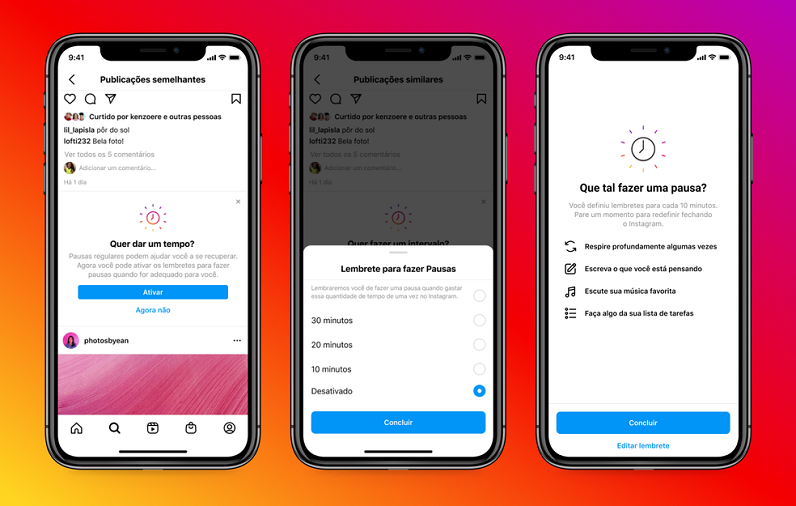 Instagram lança ferramenta para incentivar usuários a fazerem uma pausa no app