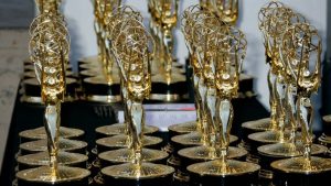 94768970 File Photo Rows Of Emmy Award Statuettes Are Seen At The 2006 Creative Arts Emmys In Los An