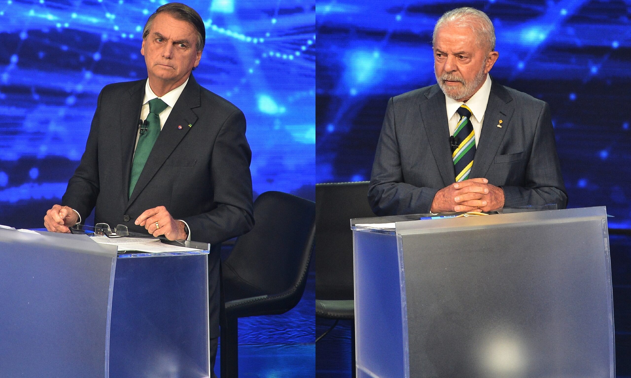 Jair Bolsonaro e lula se enfrentam em debate presidencial realizado na TV Bandeirantes