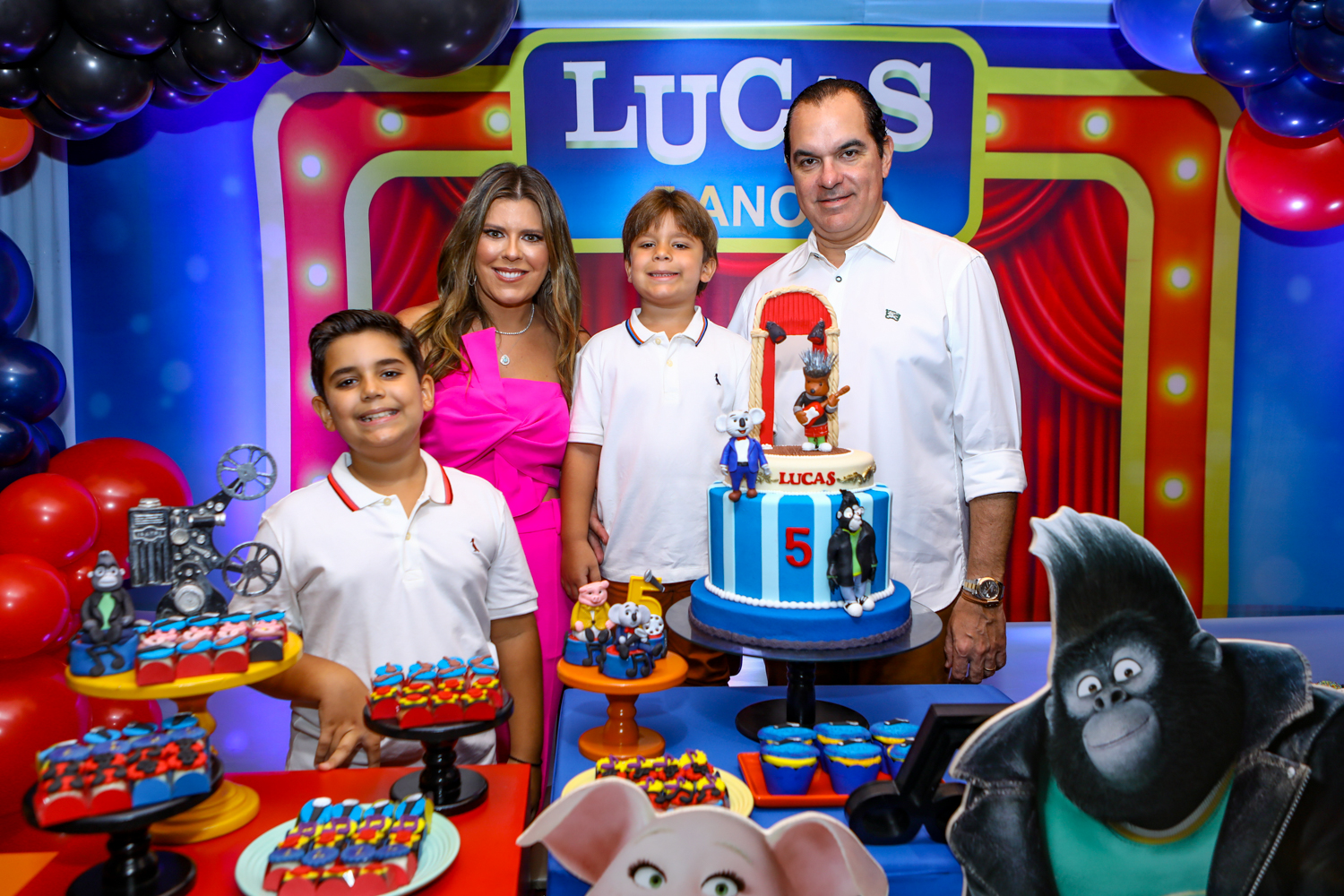 Leonardo e Marina Albuquerque festejam os cinco aninhos do herdeiro Lucas