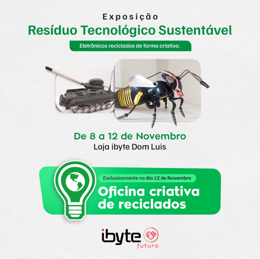 Exposição de Arte Sustentável da ibyte promove oficina gratuita para crianças