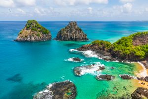 View Of Morro Dos Dois Irmãos And Baia Dos Pigs In Fernando De Noronha, Brazil