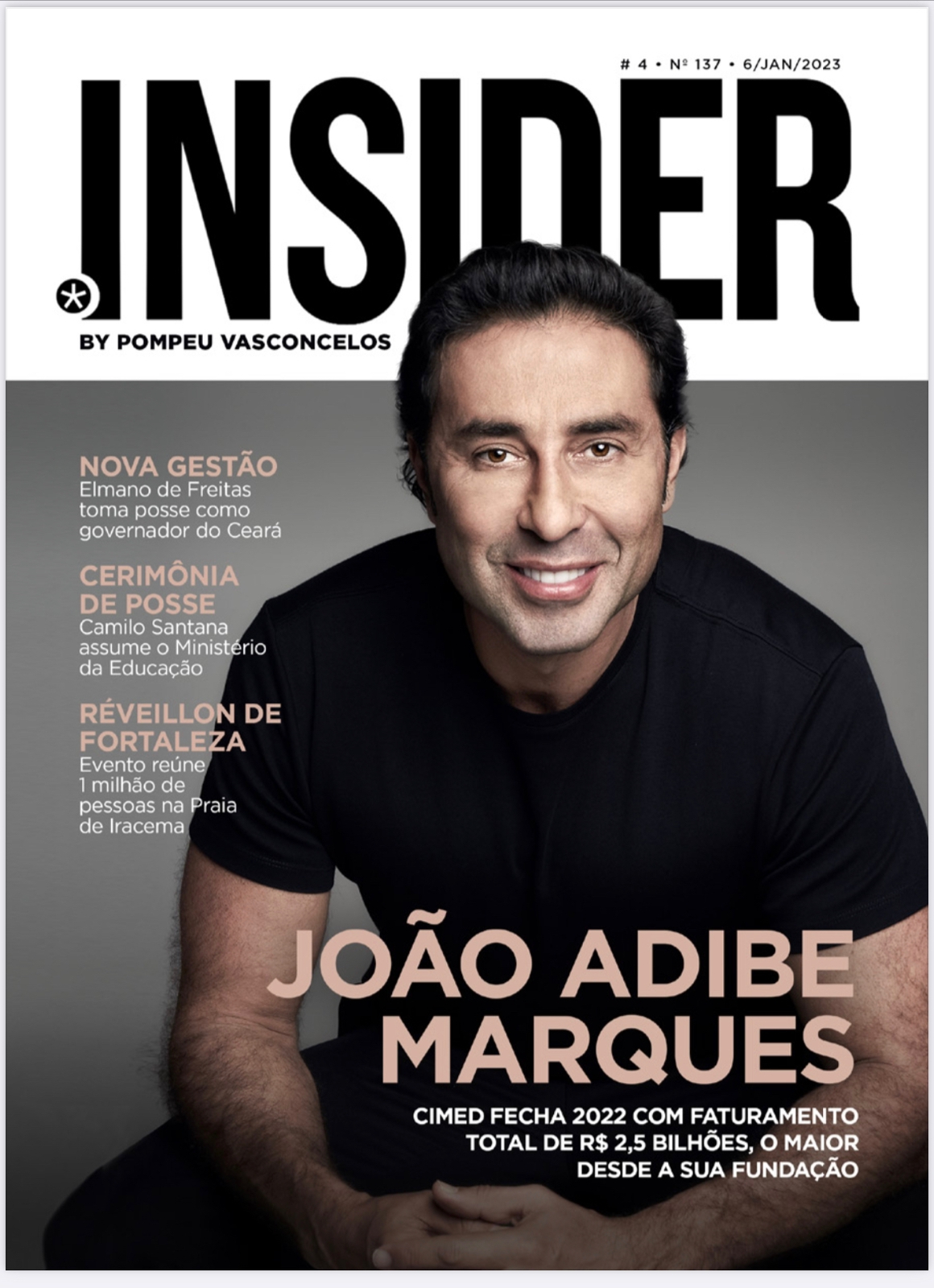 CEO do Grupo Cimed, João Adib, estampa a capa da nova edição da revista Insider