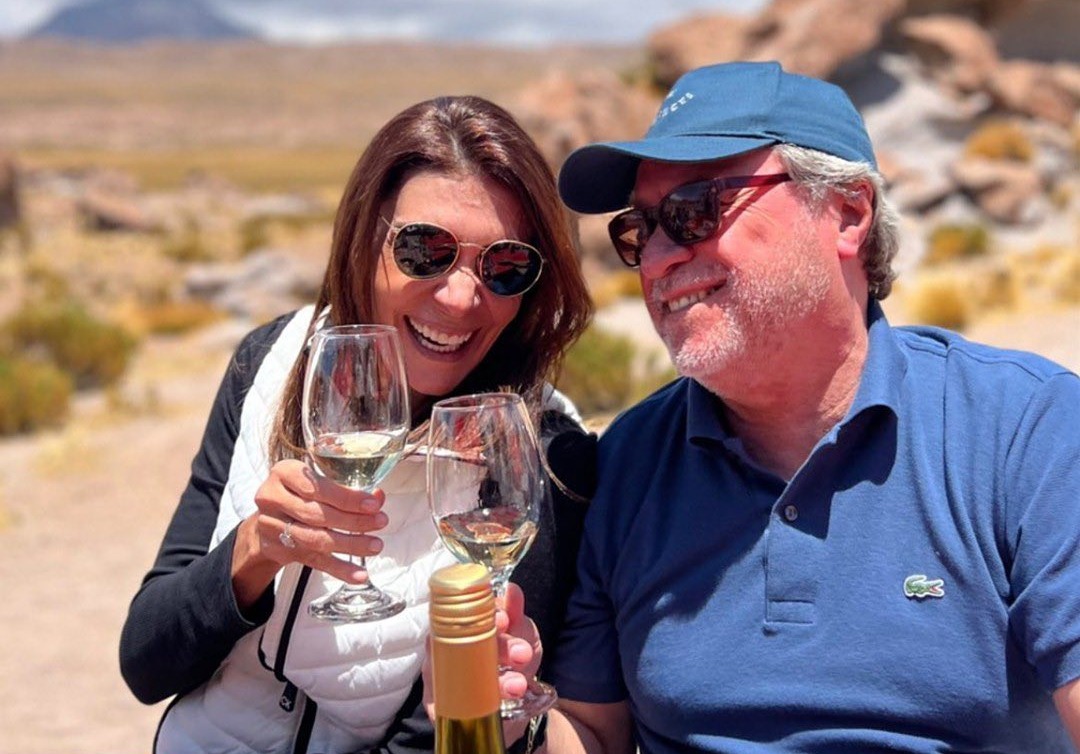 Rebecca e Cândido Albuquerque aproveitam as férias no Chile em família
