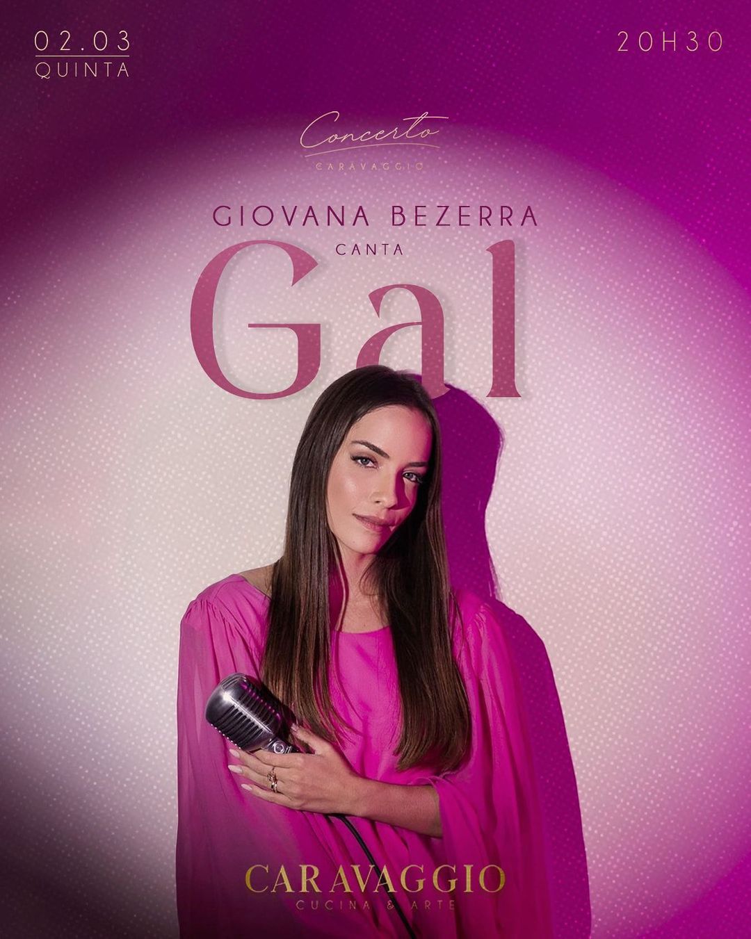 Giovana Bezerra faz tributo a Gal Costa no Caravaggio Cucina&Vino