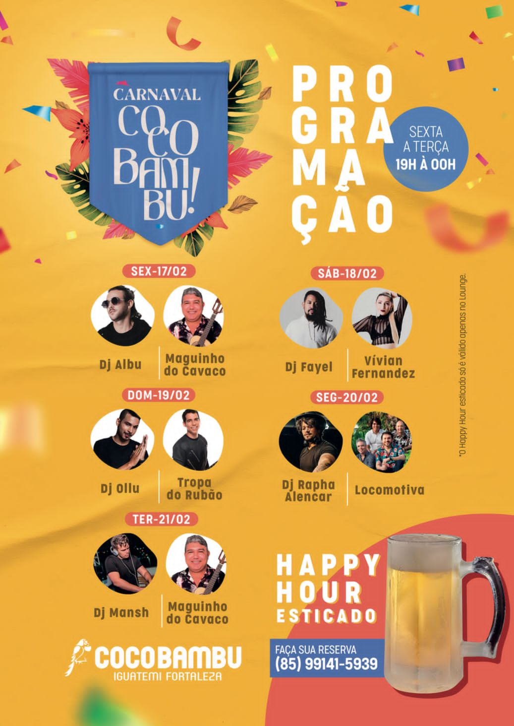 Coco Bambu Iguatemi terá programação especial para o Carnaval 2023