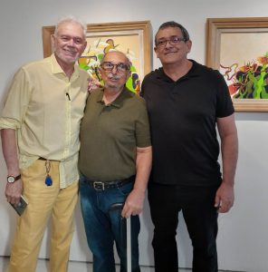 Segei De Castro Com O Artista Plastico Roberto Galvão E O Curador Da Mostra José Guedes