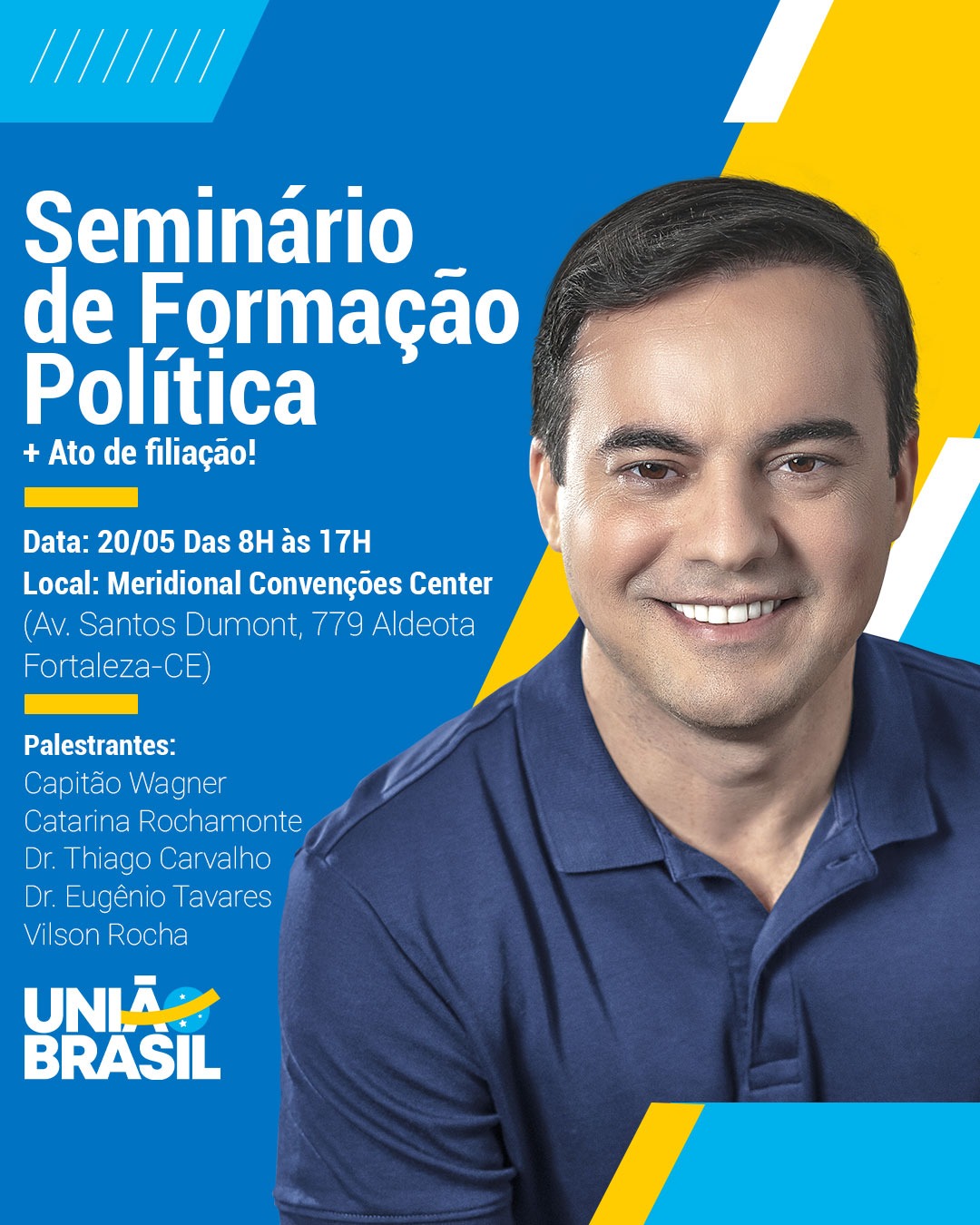 Com presença de Capitão Wagner, União Brasil promove Seminário de Formação Política em Fortaleza