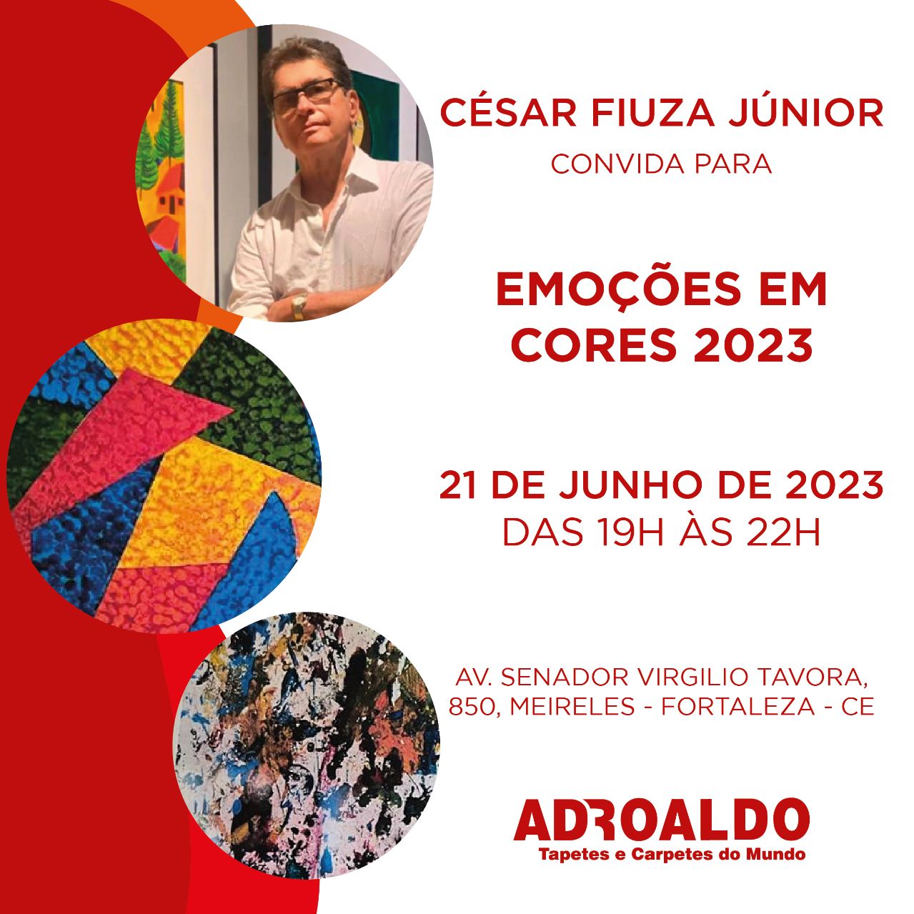 Adroaldo Tapetes é palco da exposição de César Fiuza Júnior nesta quarta-feira (21)