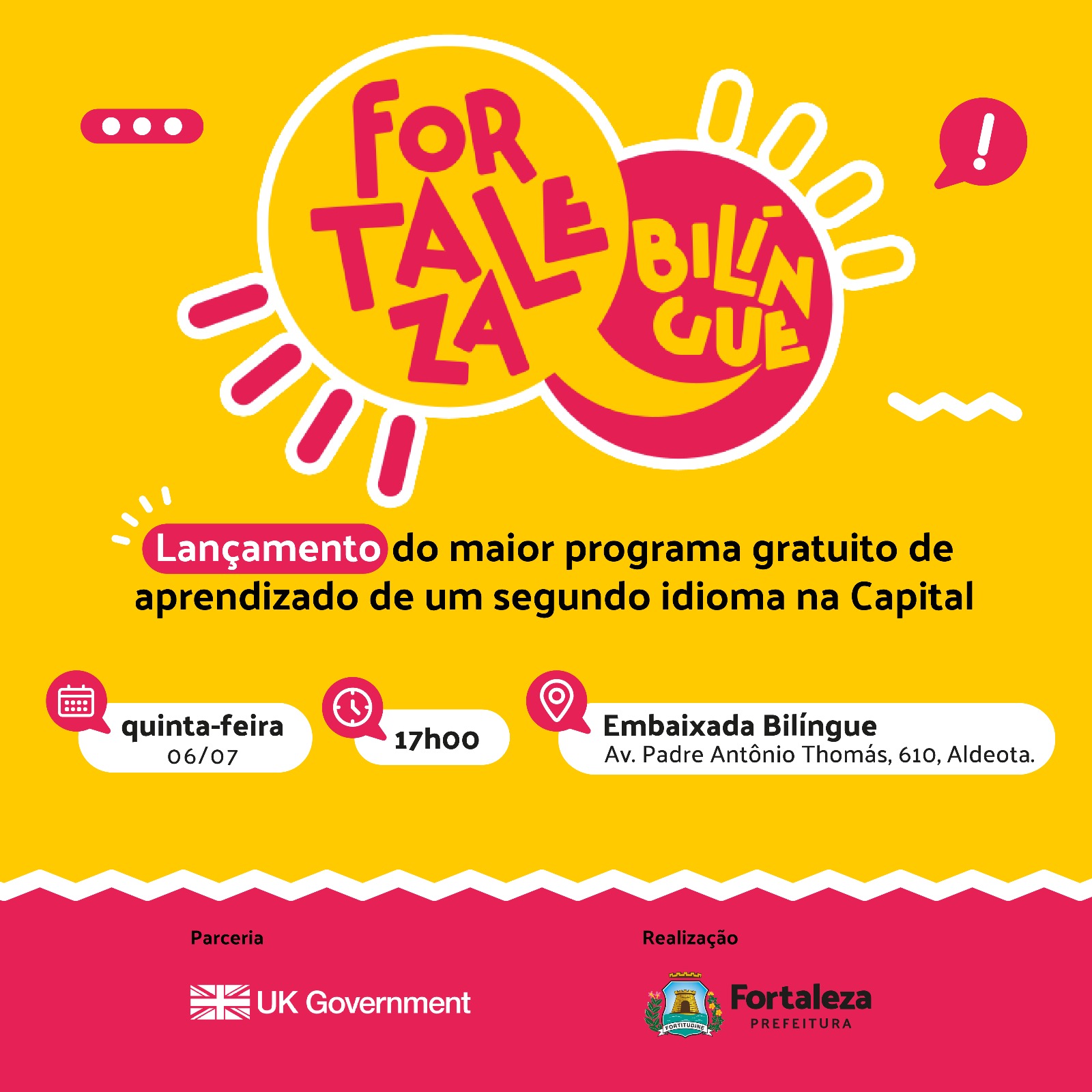 Prefeitura lança programa Fortaleza Bilíngue nesta quinta-feira (06)