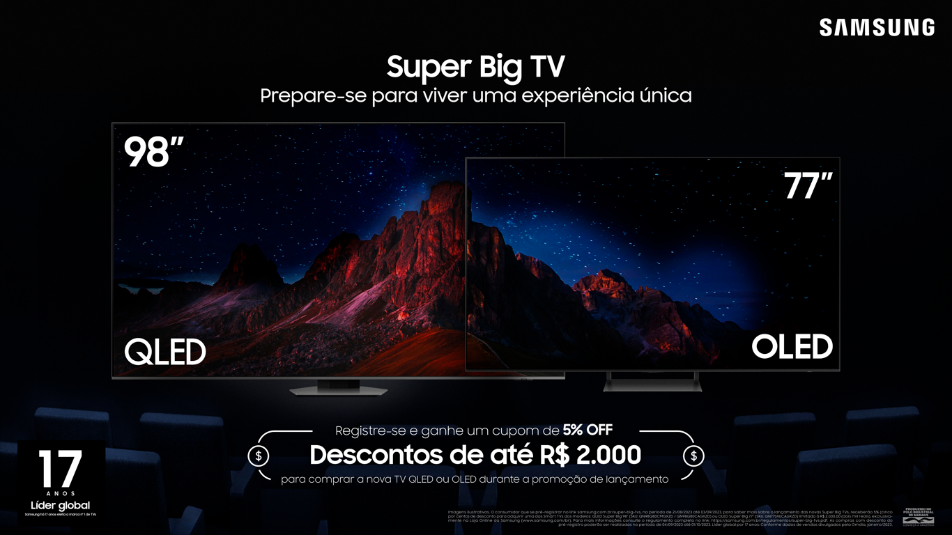 Samsung abre pré-registro para o lançamento das Super Big TVs no Brasil