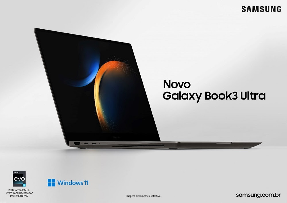 Samsung anuncia início das vendas do Galaxy Book3 Ultra com processador Intel® Core™ i9 e GPU NVIDIA® RTX4070 Geforce™ no Brasil