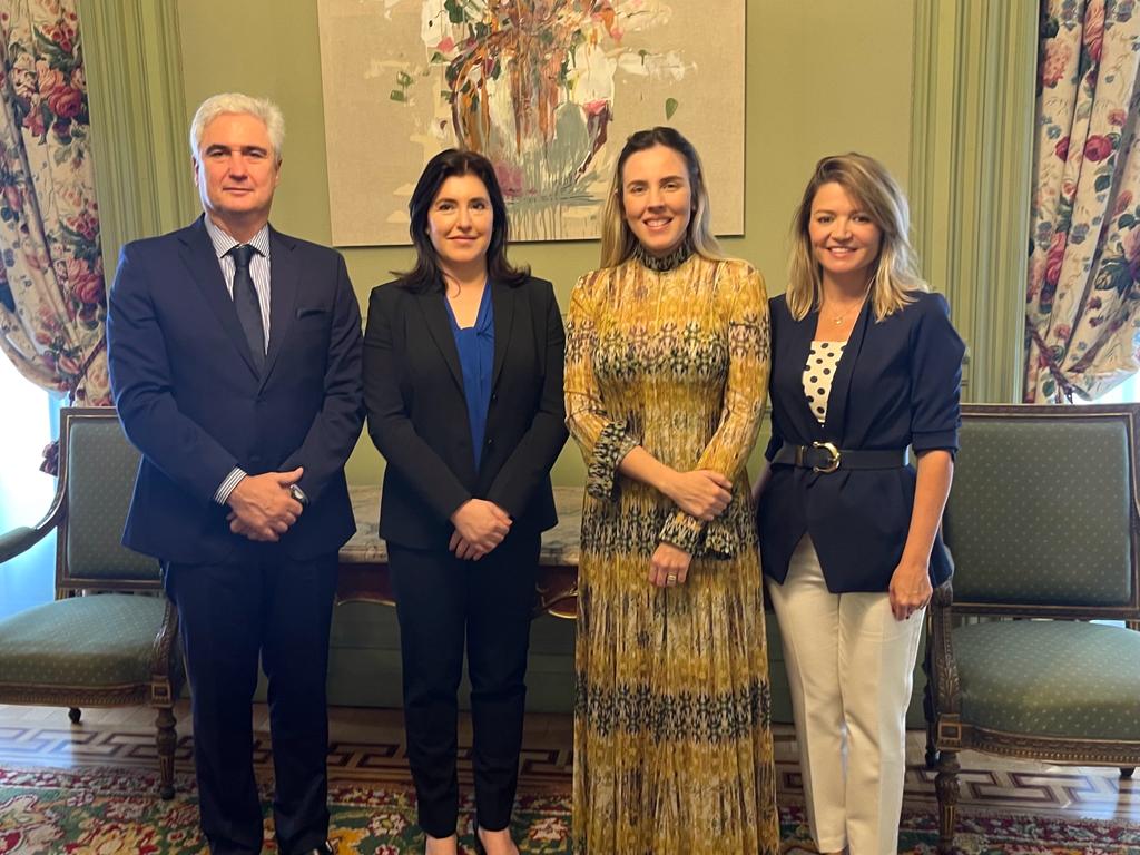 Jade Romero e Simone Tebet se reúnem com embaixador do Brasil na Espanha