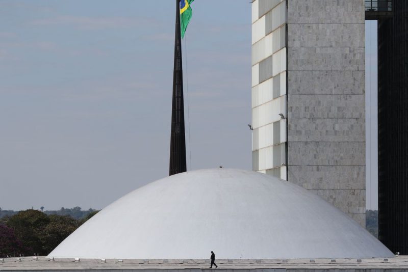 Palácio Do Congresso Nacional Na Esplanada Dos Ministérios Em Brasília