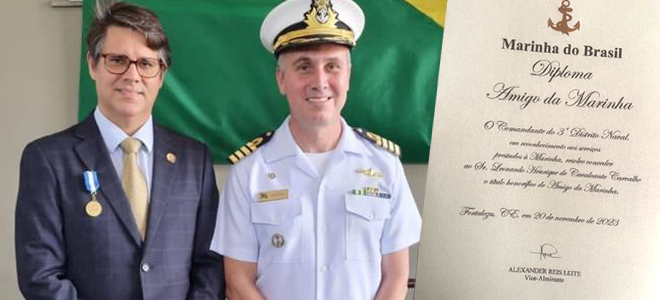 Leonardo Carvalho é agraciado com a Medalha Amigo da Marinha
