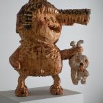 Hirosuke Yabe Innocence (co234), 2024 Wood, Wax, Charcoal Powder, Kakishibu Persimon Tannin 42,5x35,5x23,5cm