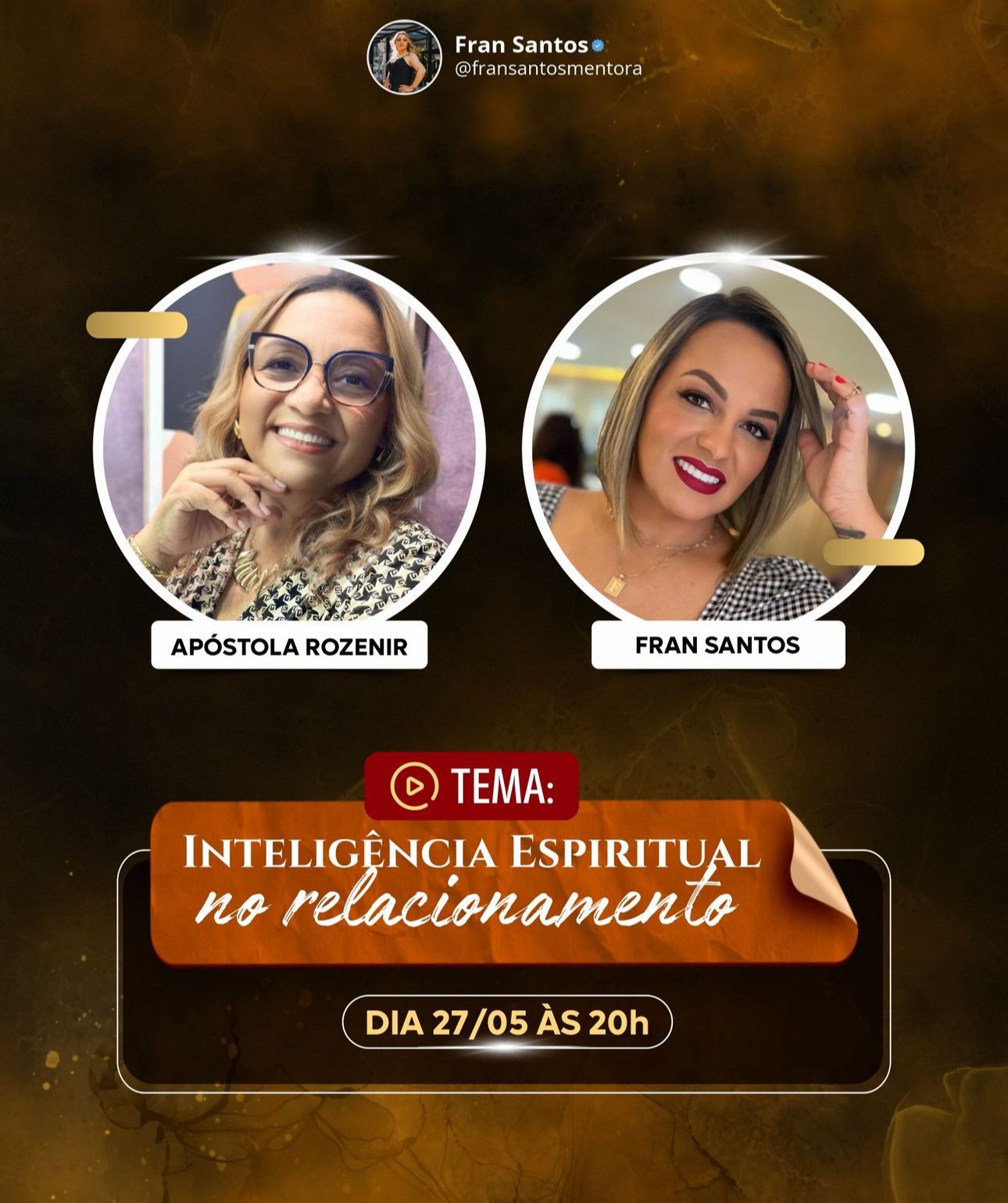 Mentora de relacionamentos, Fran Santos realiza aula especial sobre Inteligência Espiritual no Relacionamento Mentora de relacionamentos, Fran Santos realiza aula especial sobre Inteligência Espiritual no Relacionamento