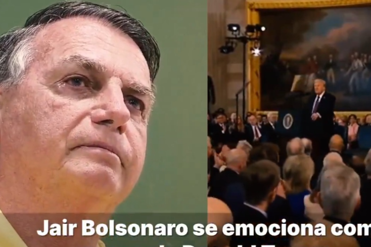 Bolsonaro chora ao assistir posse de Donald Trump pela TV