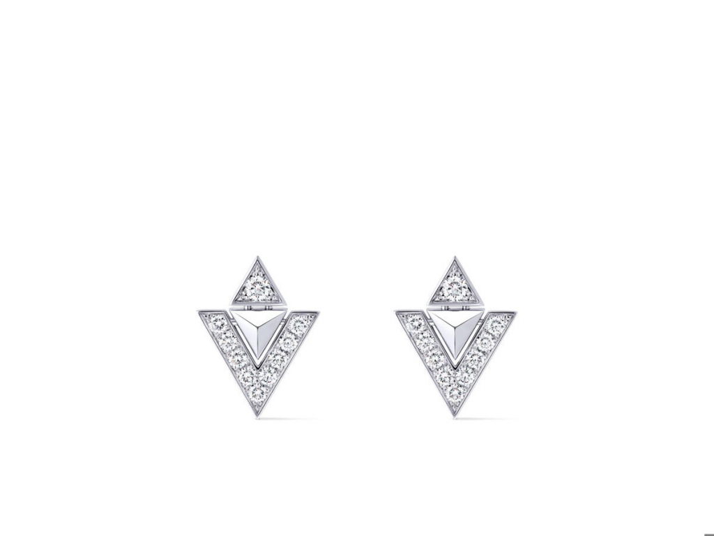 Brincos Ouro Branco E Diamantes Coleção Pure V Louis Vuitton Alta Joalheria (2)