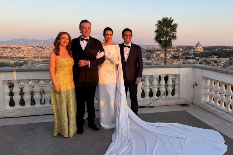 Na cidade eterna - Karina Curi e Marco Aurélio Cunha trocam alianças em cerimônia memorável em Roma