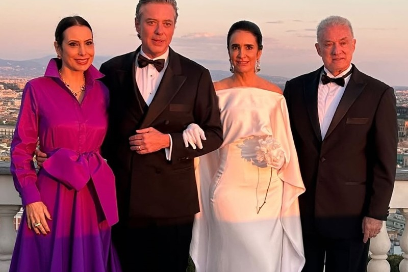 Na cidade eterna - Karina Curi e Marco Aurélio Cunha trocam alianças em cerimônia memorável em Roma