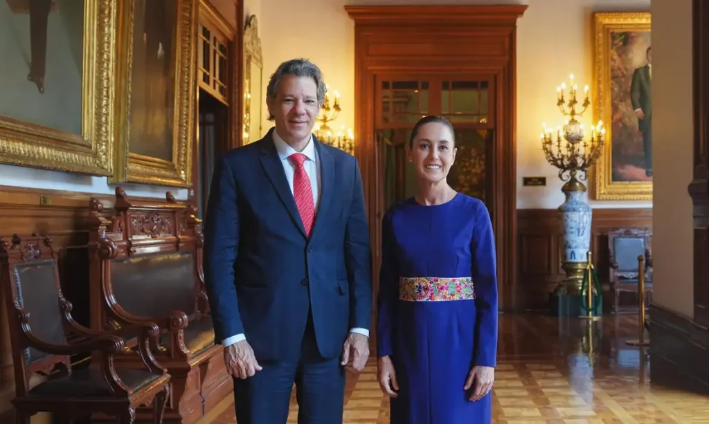 Haddad Conversa Com Presidenta Do México Sobre Relações Econômicas Foto Ministério Da Fazenda