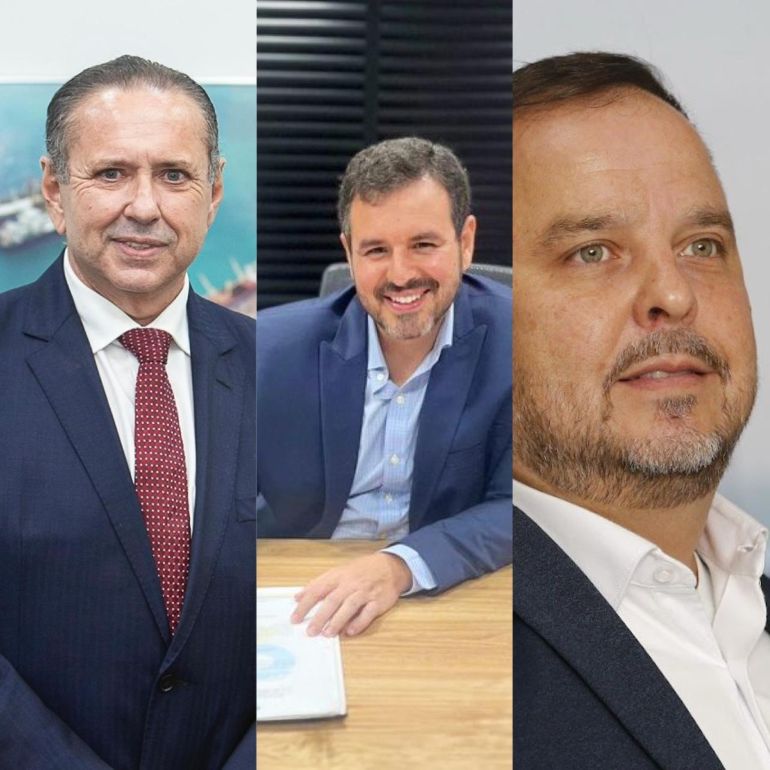 Secretário Domingos Filho, Presidente Da Adece, Danilo Serpa, E O Diretor Comercial Do Complexo Do Pecém, André Magalhães