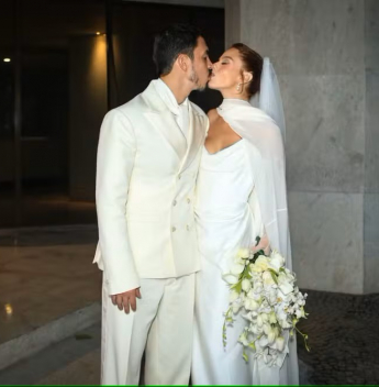 Aos pés do Cristo Redentor, Giovanna Lancellotti e Gabriel David celebram o amor em cerimônia intimista