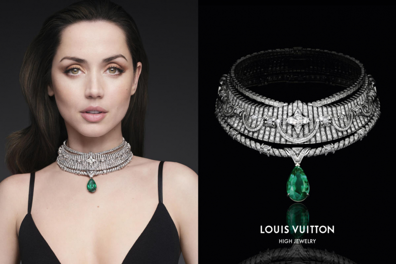 Louis Vuitton apresenta coleção com esmeralda brasileira e Ana de Armas na campanha