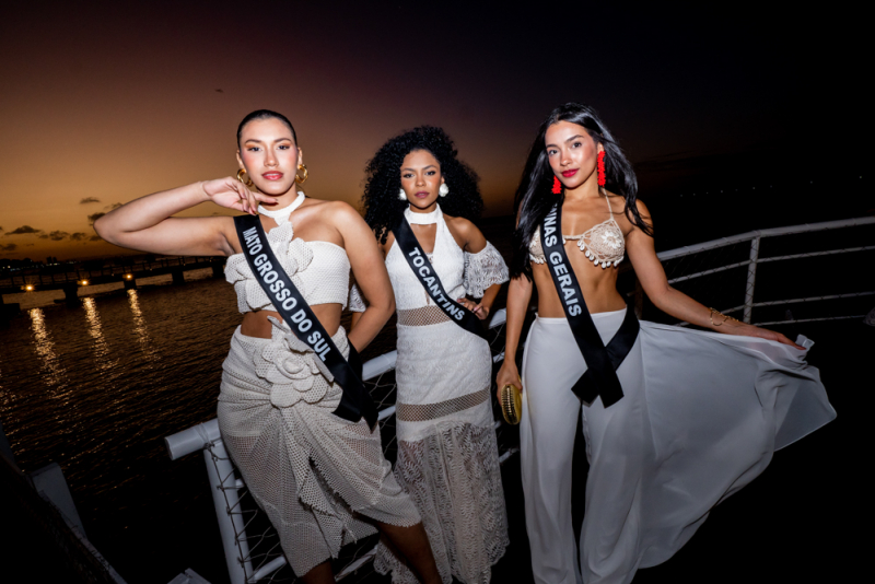 Beleza à beira-mar - Sunset White Party reúne candidatas ao Miss Brasil Terra 2025 no Iate Clube de Fortaleza