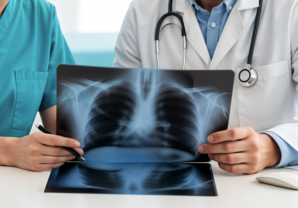 Profissionais Medicos Que Examinam Raios X